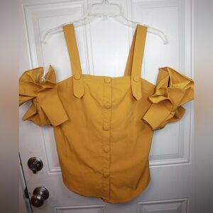 Mustard Tea and cup blouse size Small